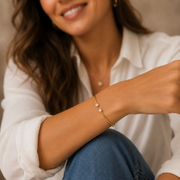 Bracelet diamant synthétique Émeraude et diamants synthétiques ronds 0.75 carat Fabiana